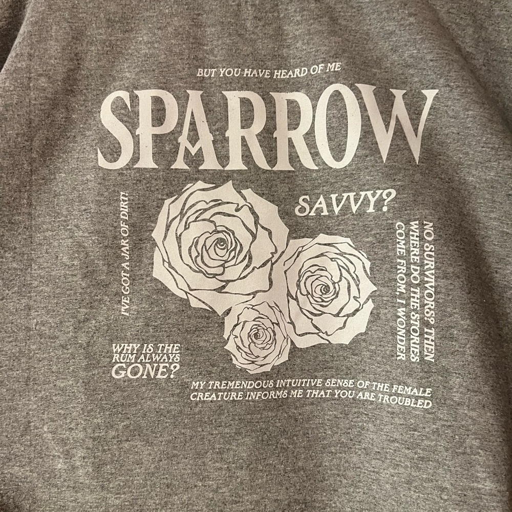 Pirates of the Caribbean Captain Jack Sparrow Grey sweatshirt 2XL - Picture 2 of 4